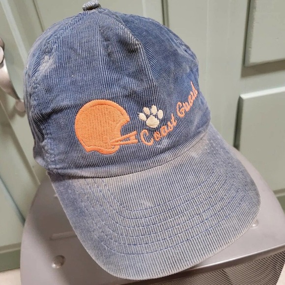 VTG US USCGA Coast Guard Football Corduroy Snapback Hat Cap DISTRESSED